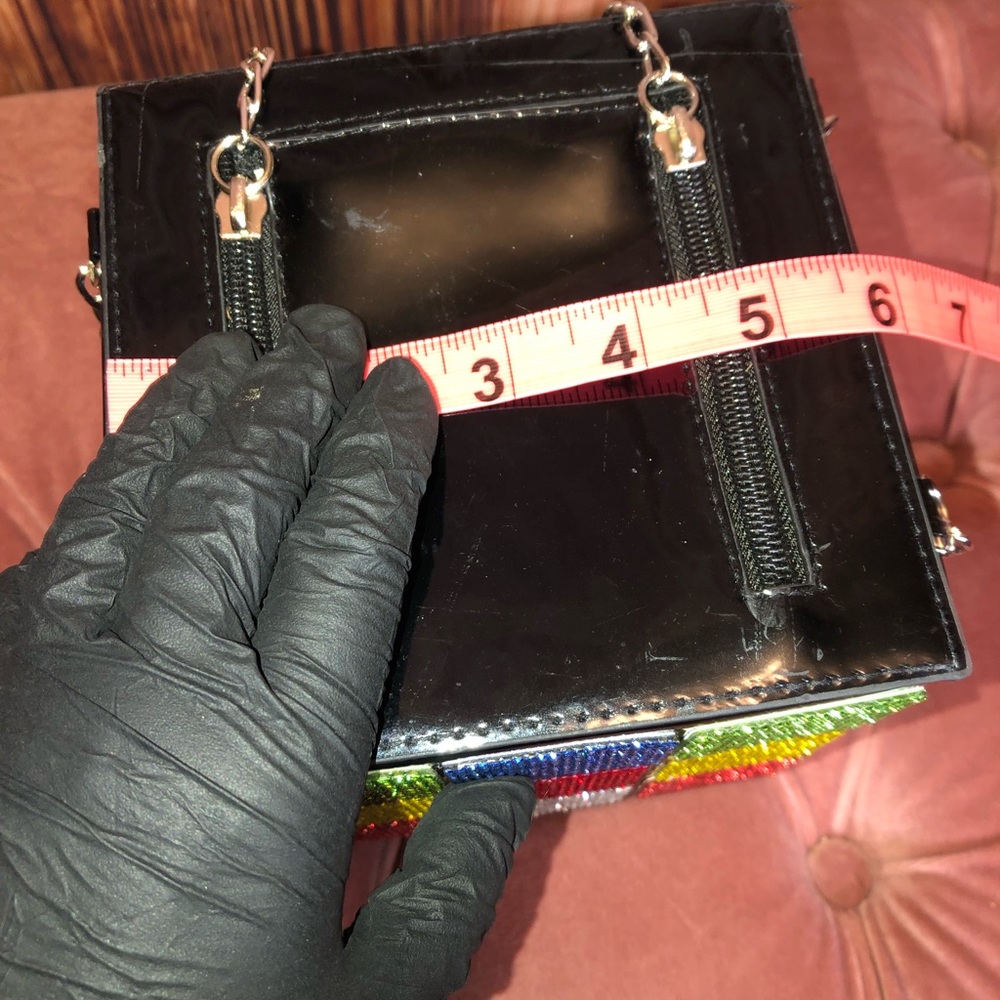 NWOT Custom Rhinestone Dolls Kill Rubix Cube Bag - Picture 9 of 15